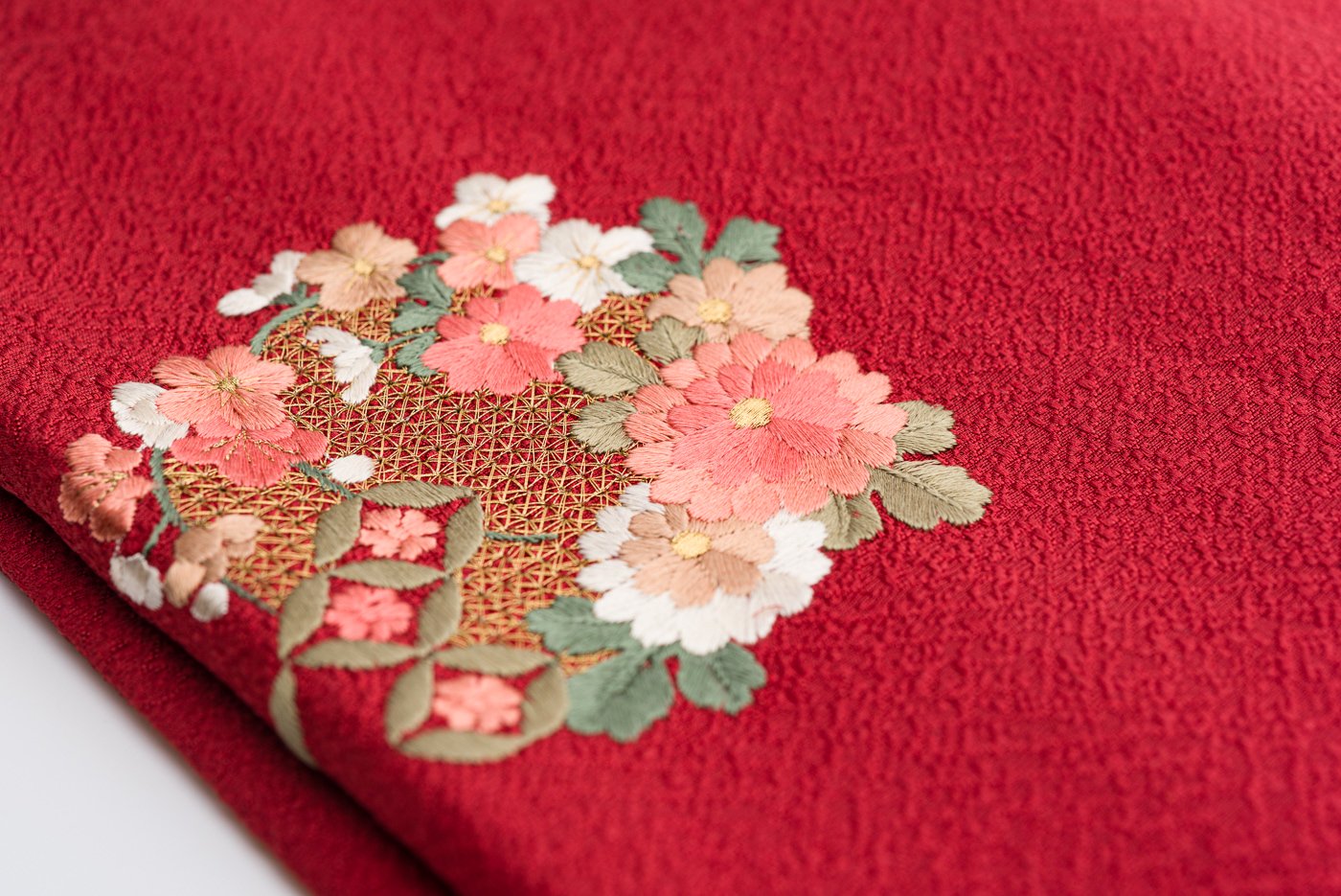 道行コート 花丸刺繍 裄長 - からん::アンティーク着物・リサイクル