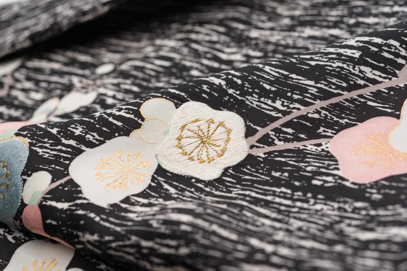 染め大島紬 付け下げ訪問着 梅 - からん::アンティーク着物