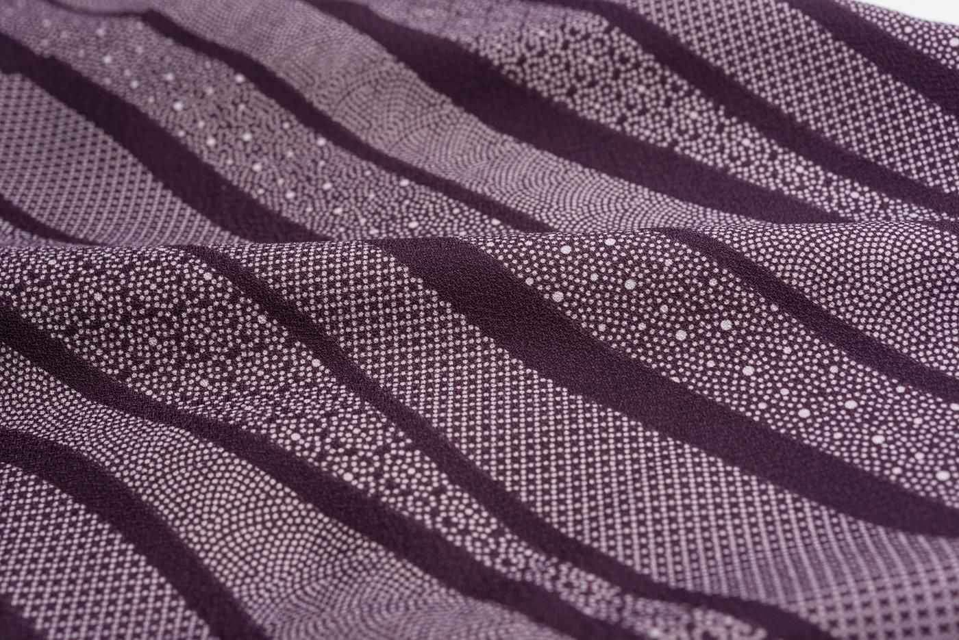 M】新品 洗える着物 よろけ縞 - からん::アンティーク着物・リサイクル