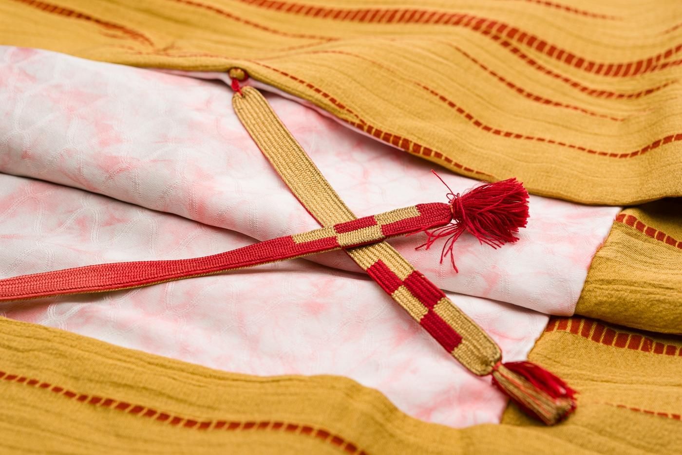 長羽織 辛子色 竜巻絞り - からん::アンティーク着物・リサイクル着物