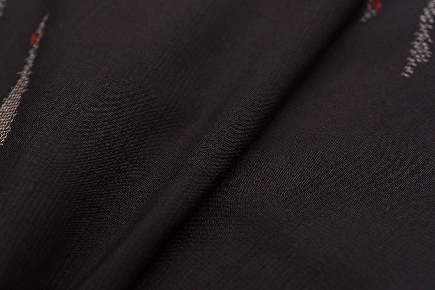 紬 飛び柄 鶴 ゆったりサイズ - からん::アンティーク着物・リサイクル