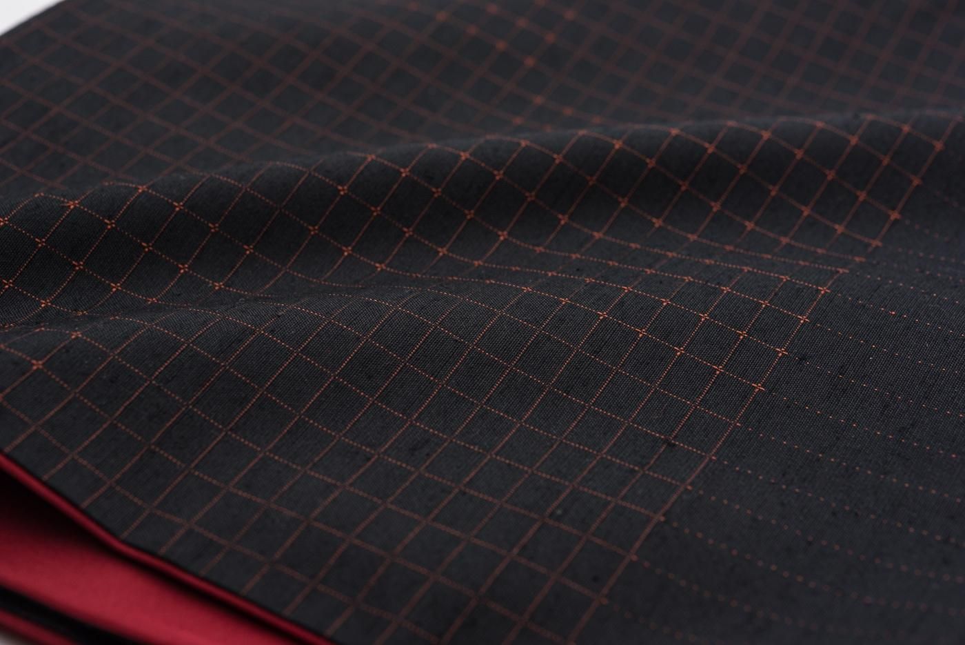 三代目市三郎 雅生紬會 格子模様 - からん::アンティーク着物