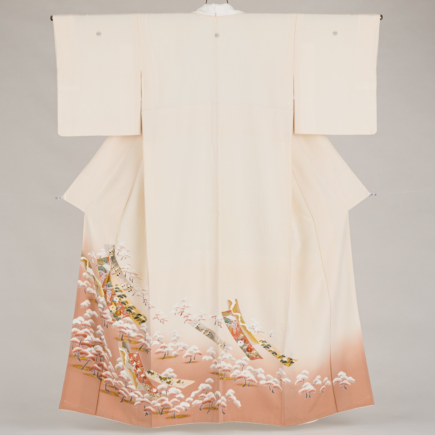 色留袖 三つ紋 松原と短冊 - からん::アンティーク着物・リサイクル 