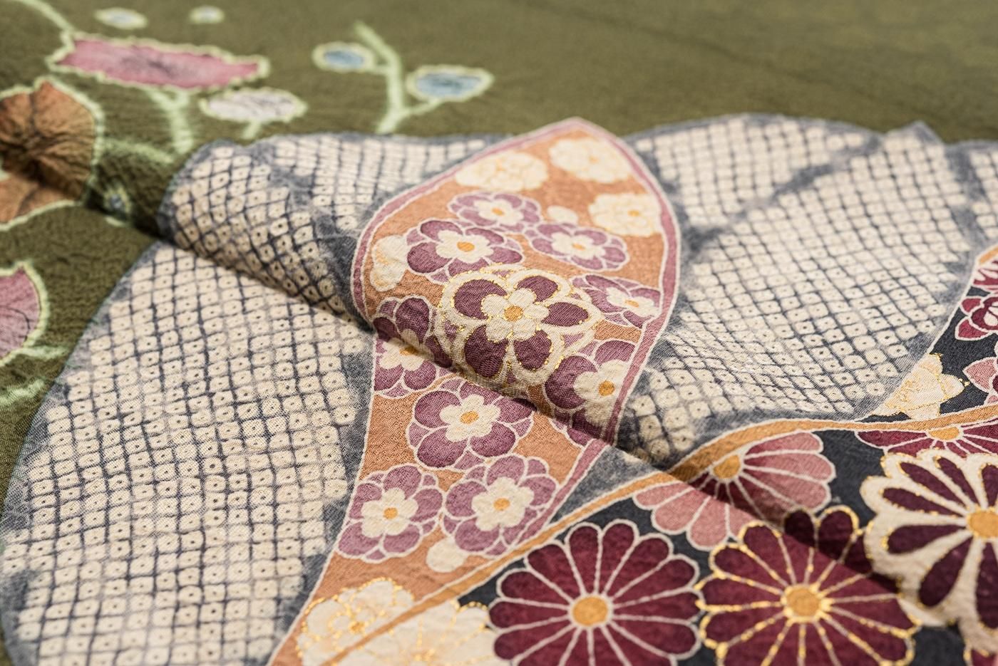 訪問着 葵の葉 作家物 - からん::アンティーク着物・リサイクル着物の