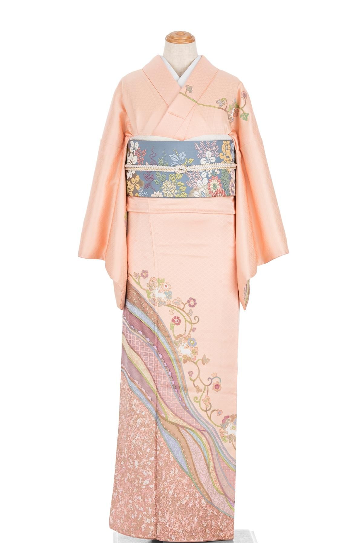 訪問着 虹駆ける兎 - からん::アンティーク着物・リサイクル着物の通販