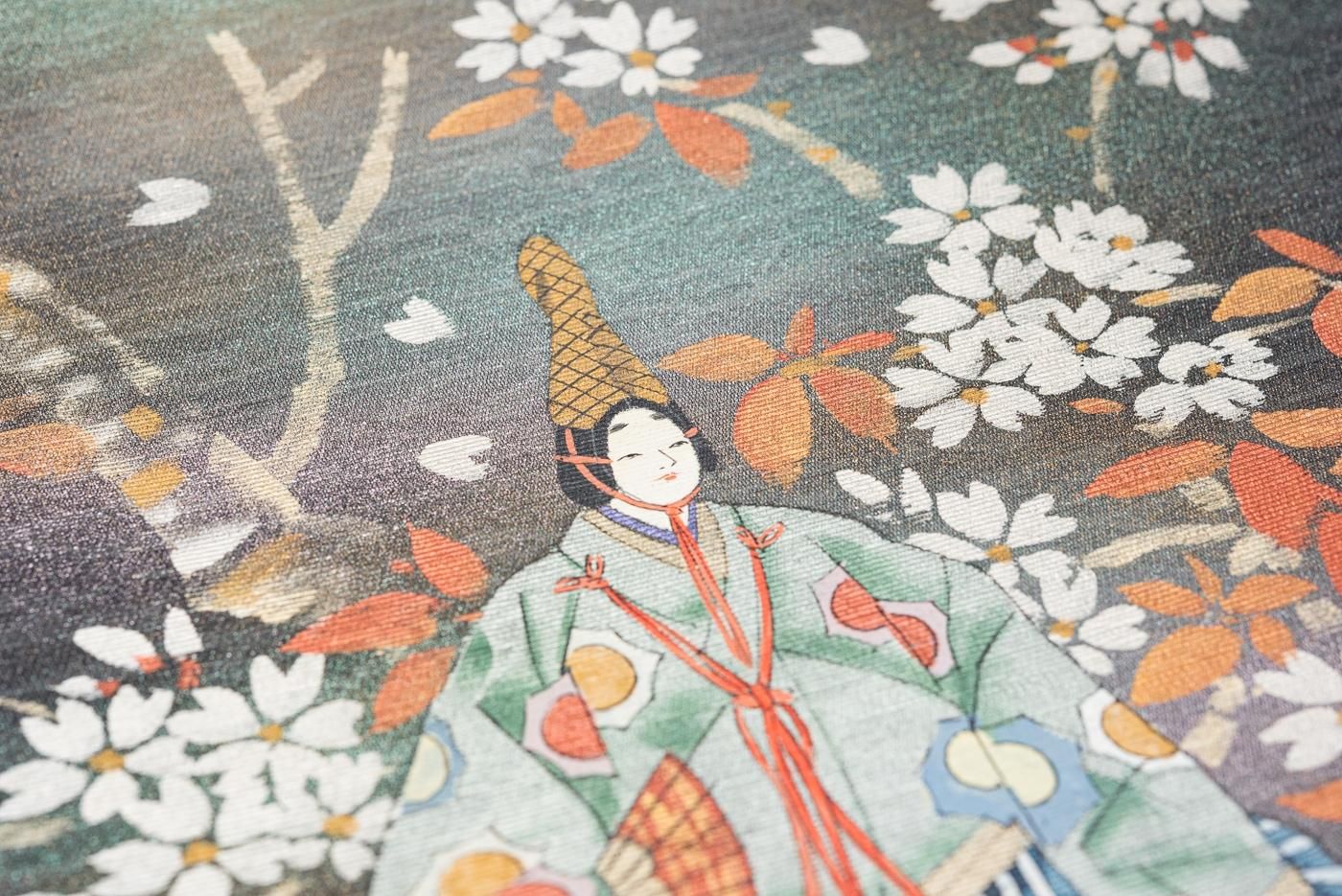 洒落袋帯○能装束人物模様 作家物 - からん::アンティーク着物