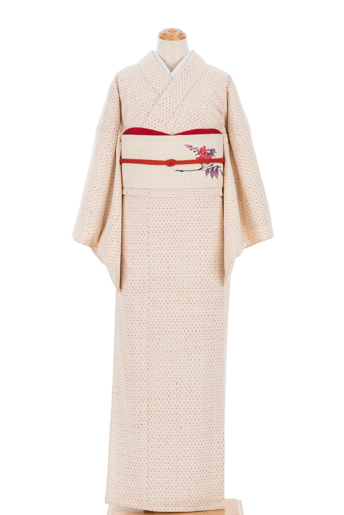 単衣 紬 十字絣 - からん::アンティーク着物・リサイクル着物の通販サイト