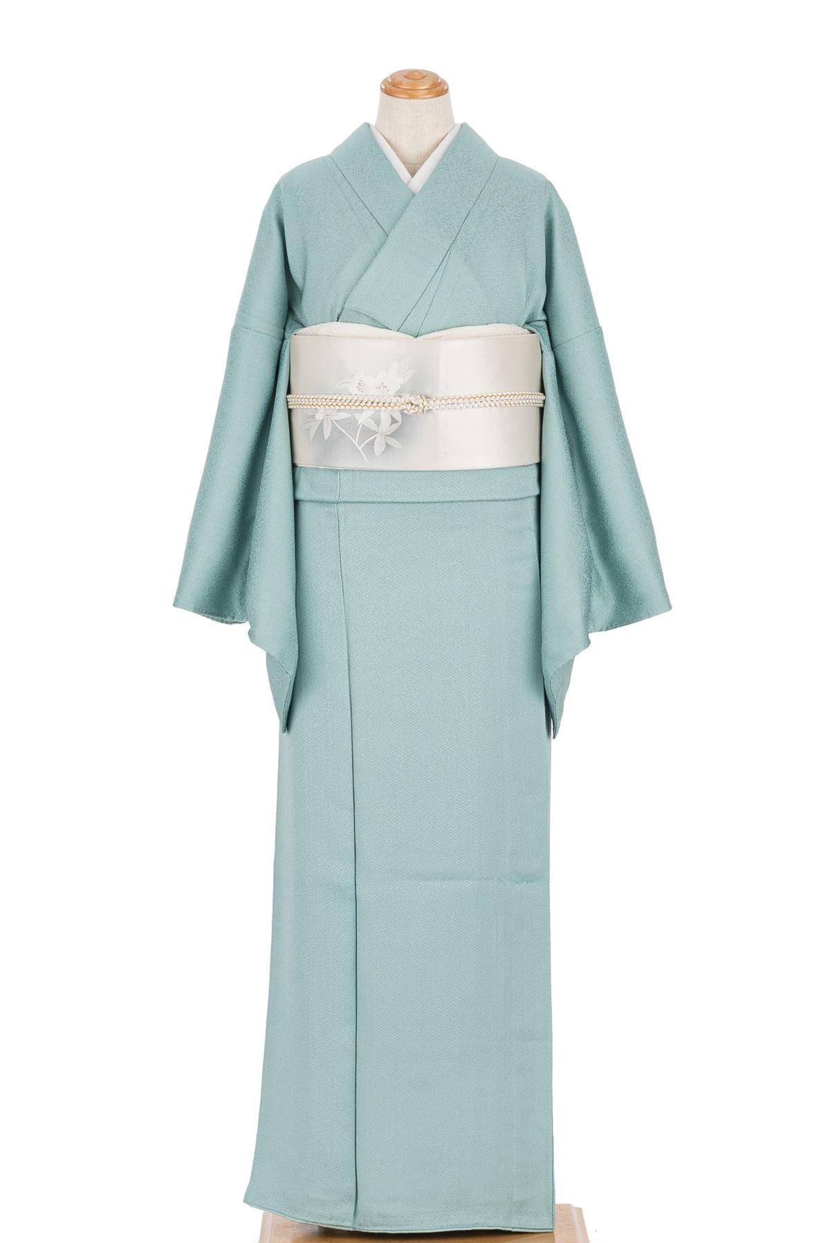 色無地 一つ紋 ミントグリーン - からん::アンティーク着物