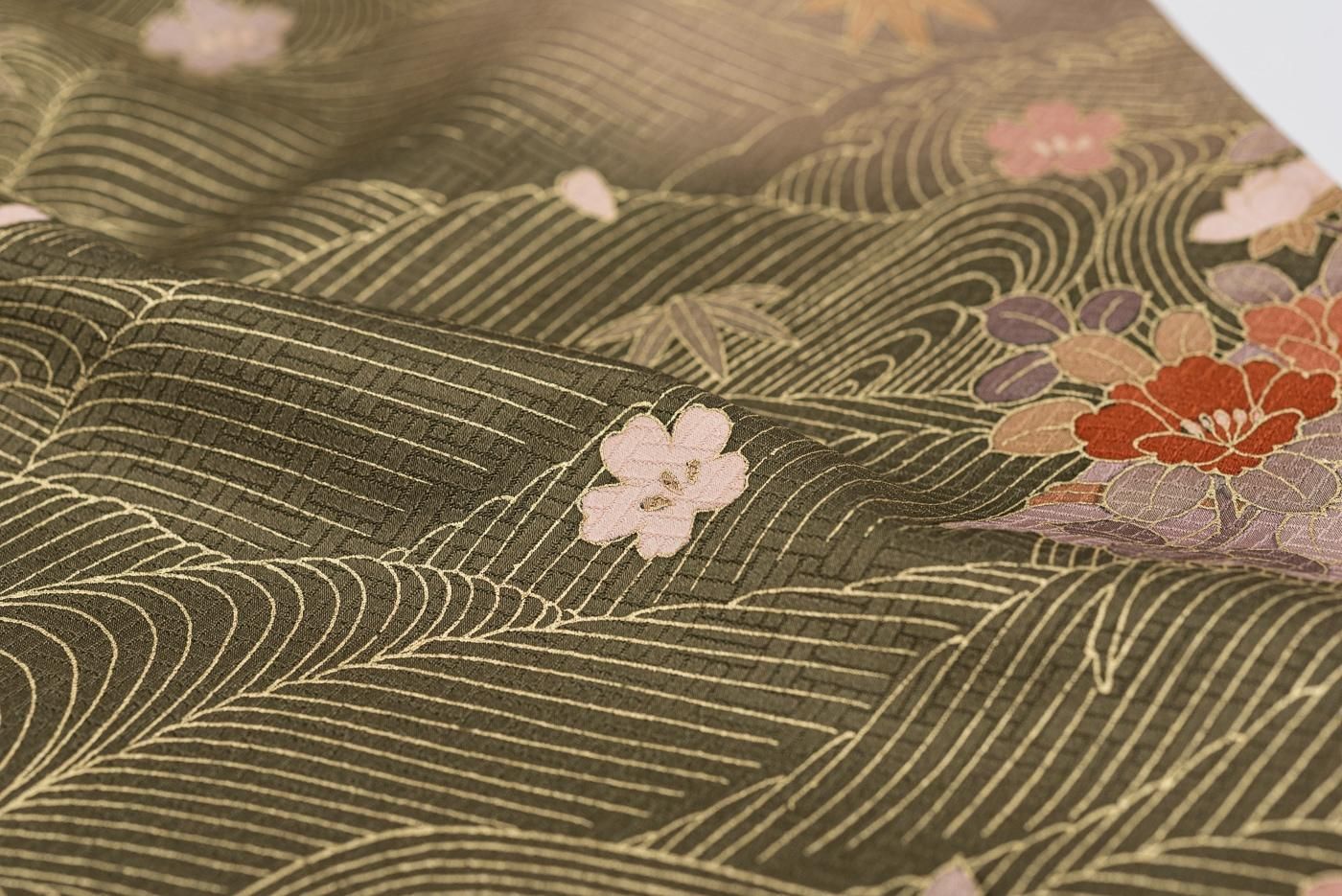 訪問着 波に花筏 - からん::アンティーク着物・リサイクル着物の