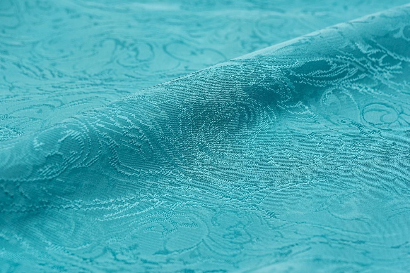 正絹　単衣の御召　ピーコックグリーン　小紋寄せ柄 紬・お召 - 銀座きもの青木｜長く大切に着続けて頂きたい上質な