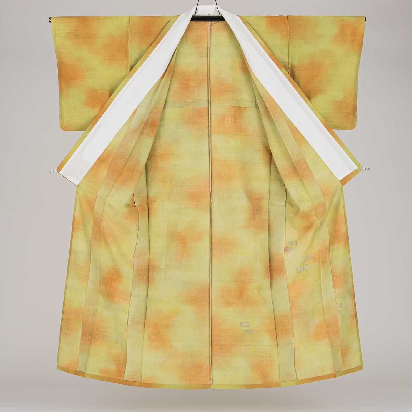 単衣 紬 付け下げ カットワーク - からん::アンティーク着物