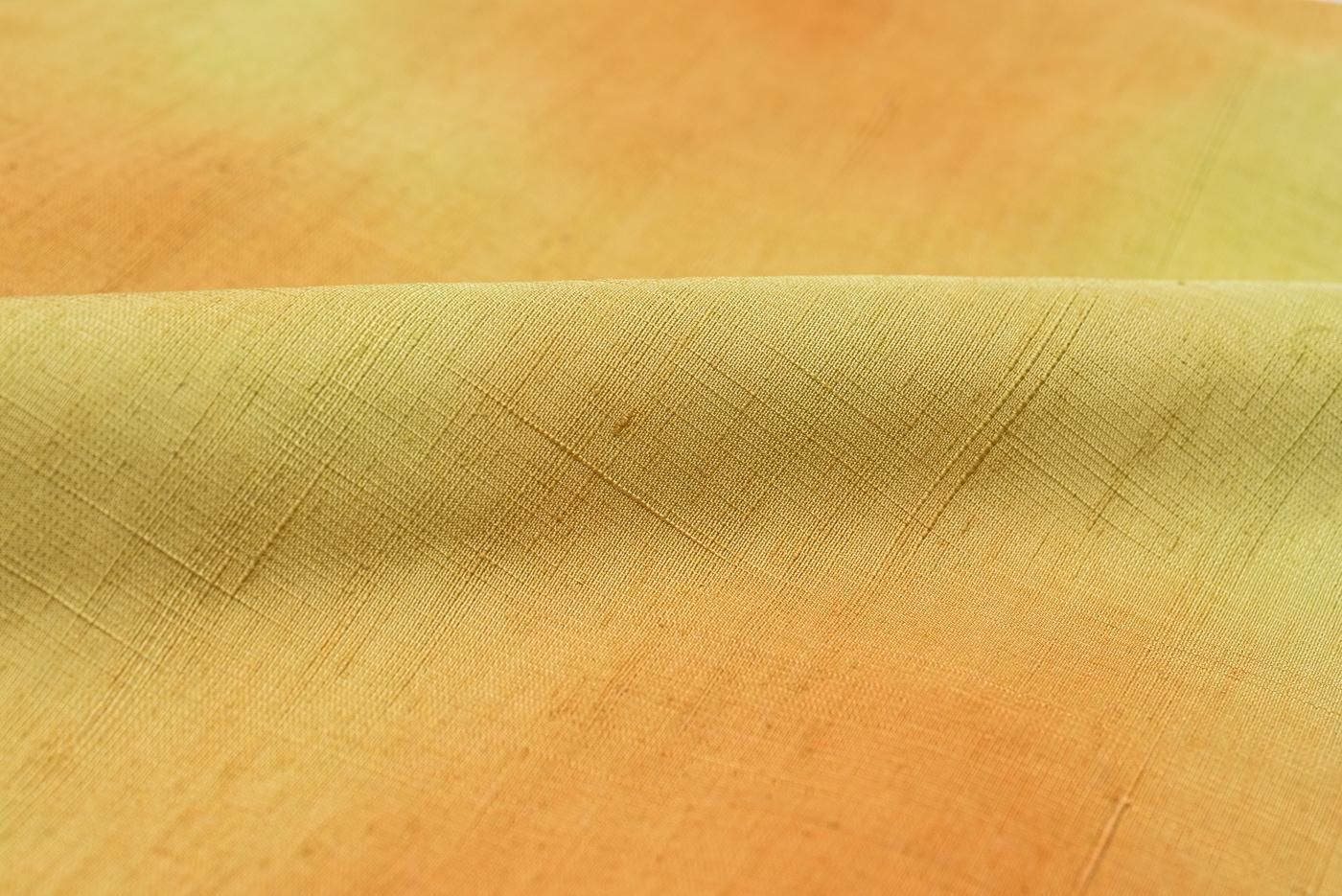 ☆ 単衣 紬着物 付下げ 手描き 花模様 風景 鉄葡萄色 しつけ糸 K-4622 紬着物 抽象模様 乳白色 しつけ糸 K-5216 K-2296 紬着物