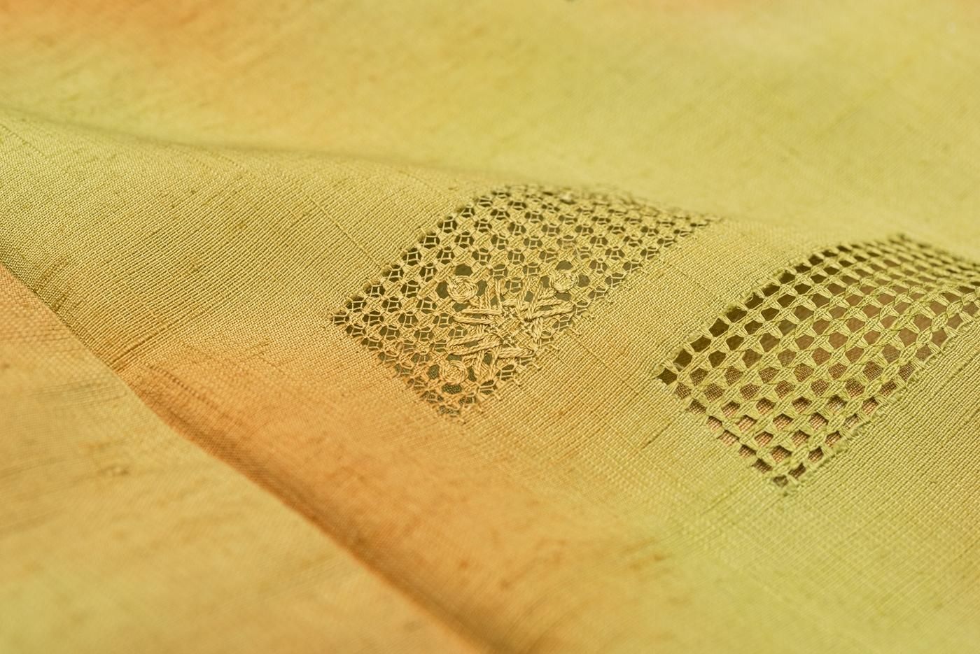 単衣 紬 付け下げ カットワーク - からん::アンティーク着物