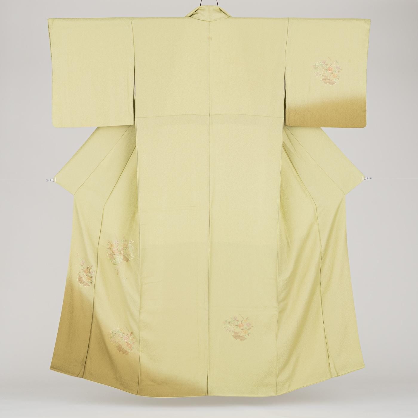 訪問着 一つ紋 雪輪刺繍 - からん::アンティーク着物