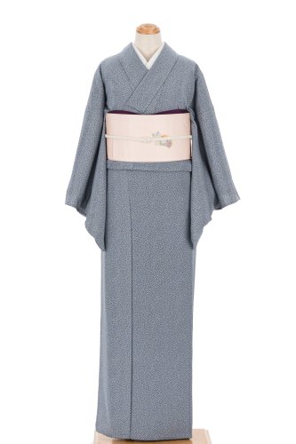 紬 濃藍色 麻の葉 - からん::アンティーク着物・リサイクル着物の通販 