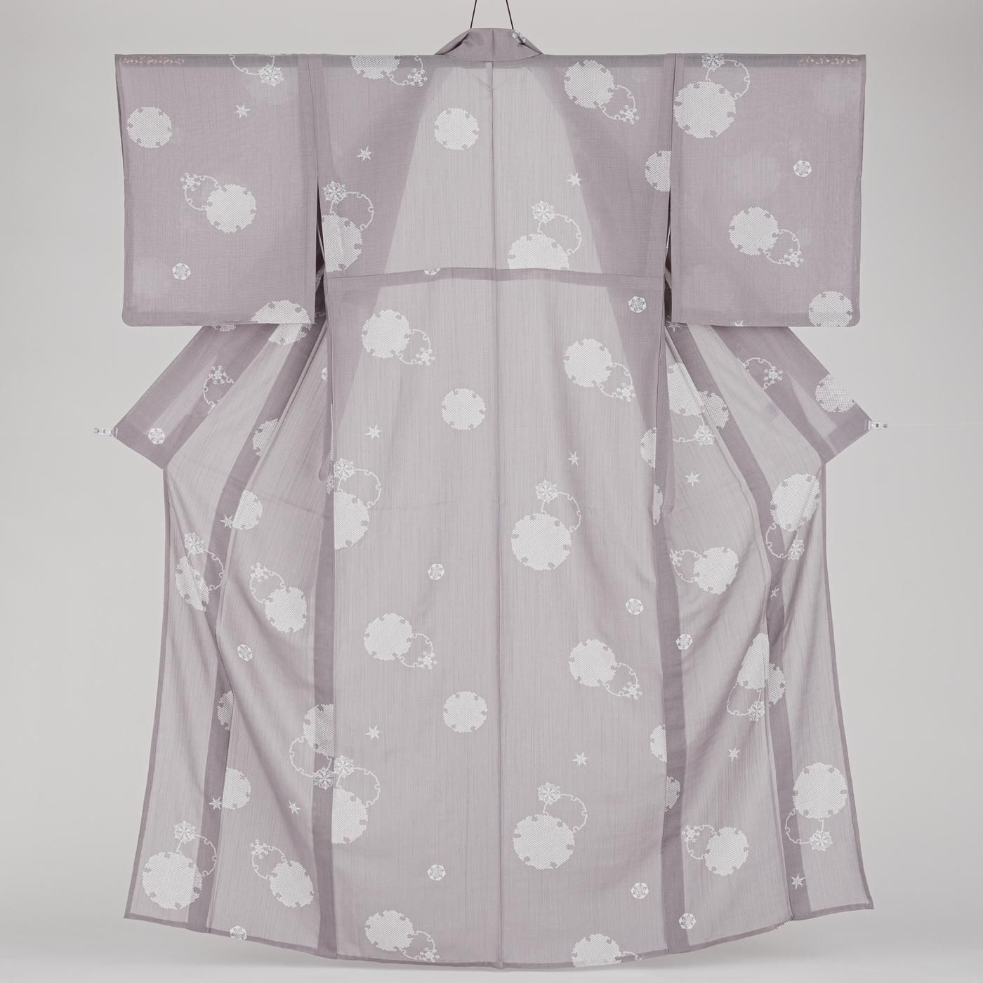新品 洗える夏着物 紗 雪輪 - からん::アンティーク着物