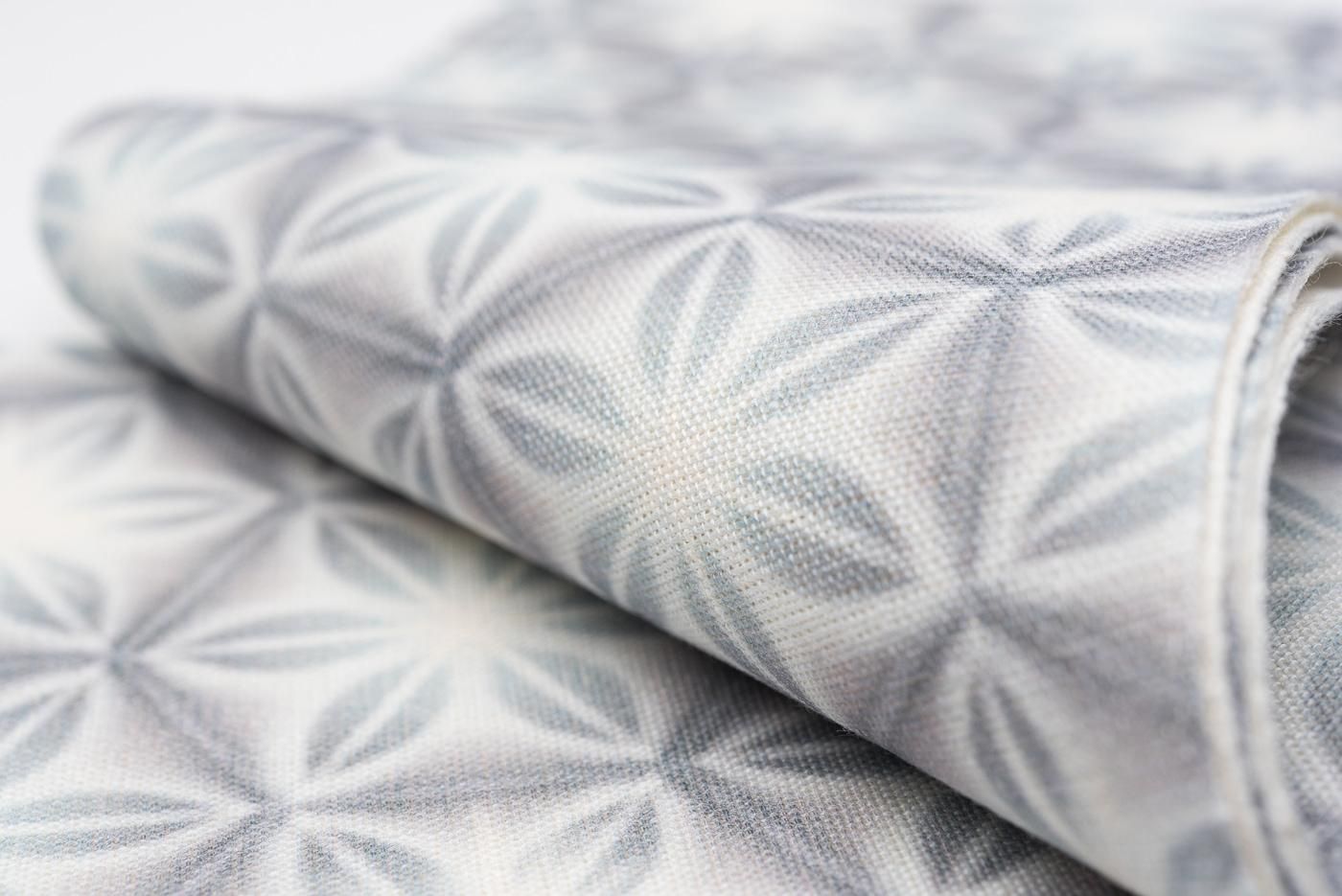 新品 半幅帯 麻 雪花模様 グレー - からん::アンティーク着物