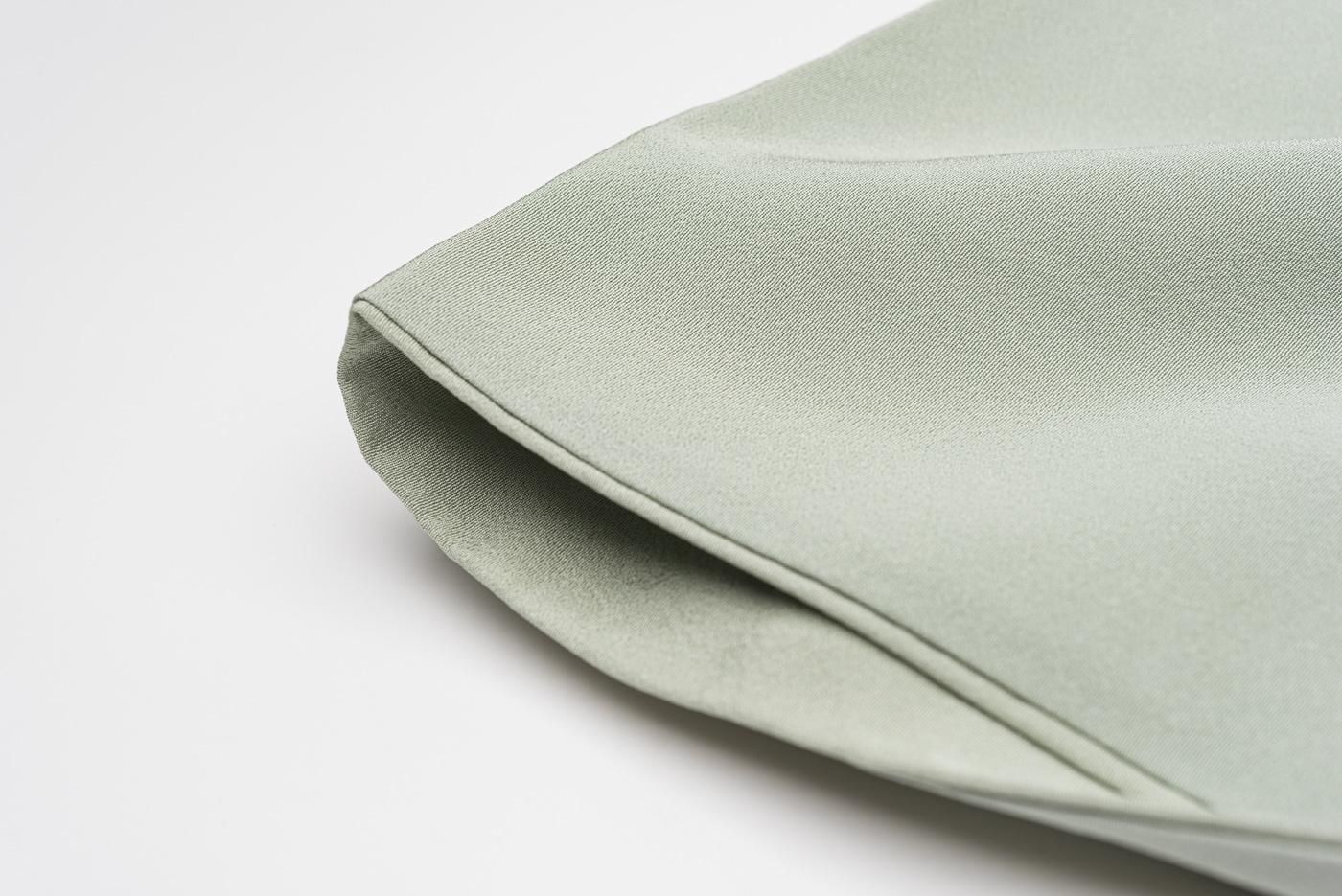 美品　作家物　オリーブ模様訪問着/裄68 トールサイズ　グリーン　c91 訪問着 波と鳥 トールサイズ 裄長 作家物 - からん::アンティーク着物