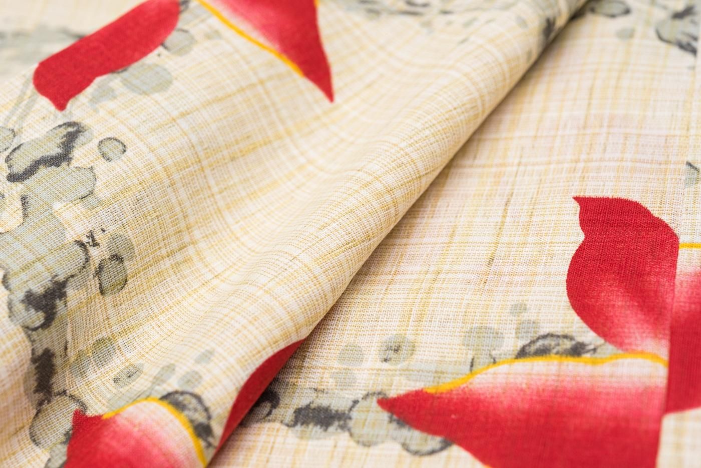 新品浴衣 綿麻 遊ぶ金魚 - からん::アンティーク着物・リサイクル着物