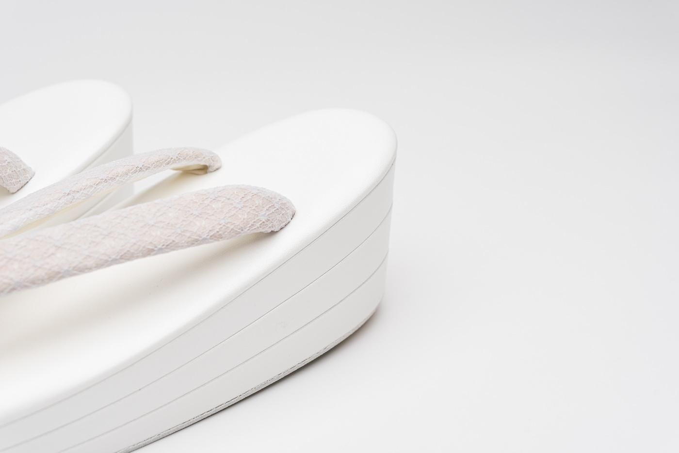 F】フォーマル向け 草履バッグセット レース 白 - からん