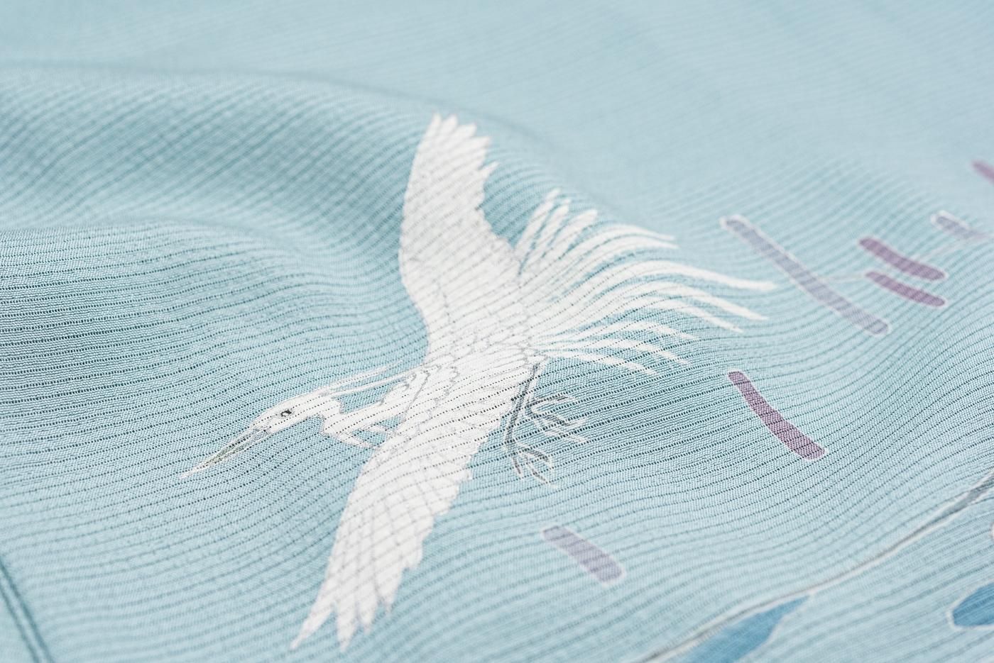 古代縮緬の訪問着 初代 久保田一竹】 逸品本手描き友禅訪問着 ≪仕・中古美品≫ 「茶屋辻