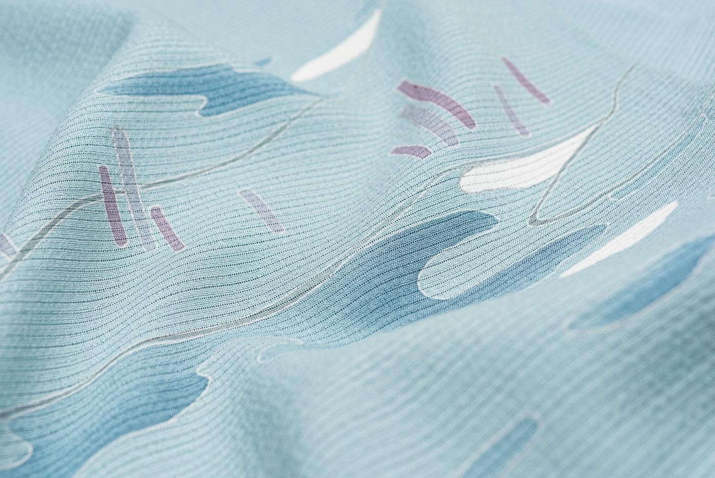 絽縮緬 訪問着 白鷺 - からん::アンティーク着物・リサイクル着物の