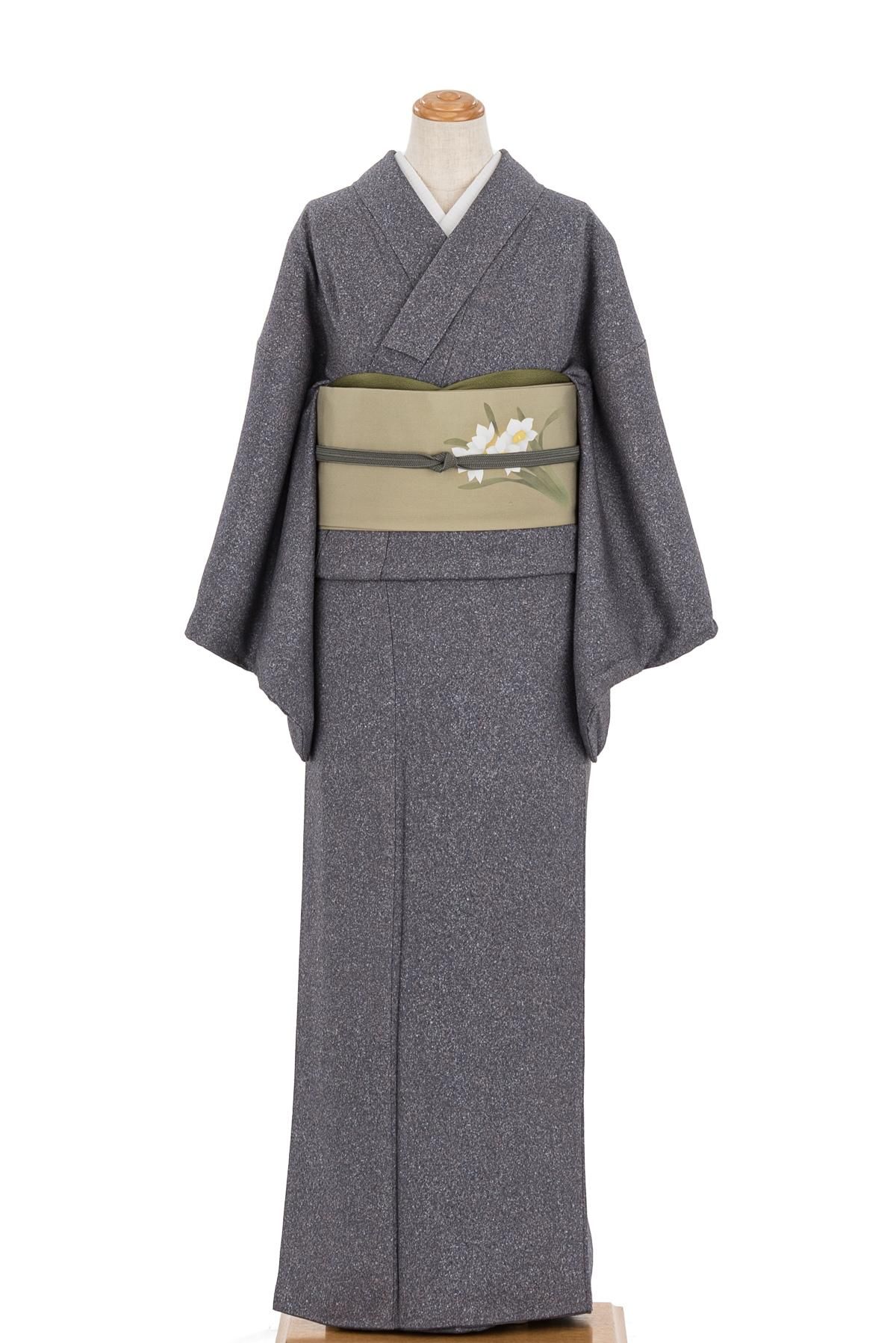 ロウケツ玉露染 一つ紋 吹雪模様 - からん::アンティーク着物