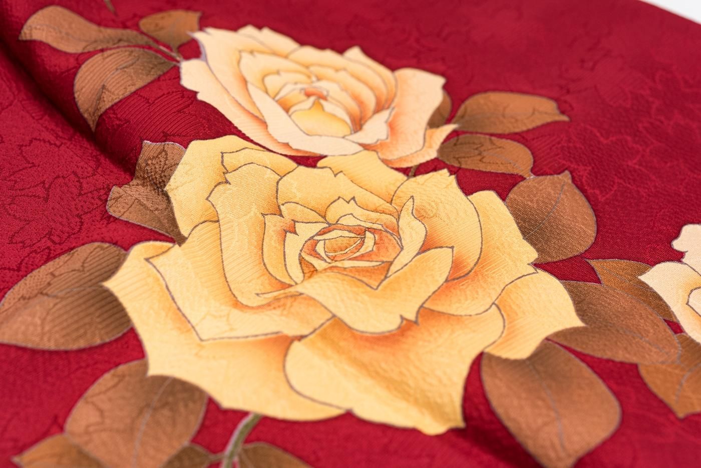 振袖 くすみカラーの薔薇 - からん::アンティーク着物 振袖 くすみカラーの薔薇 - からん::アンティーク着物