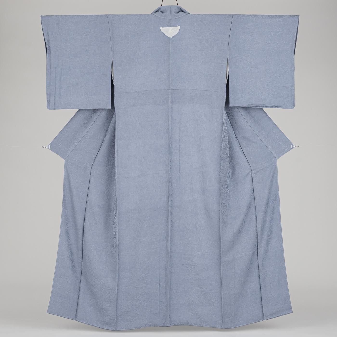 色無地 一つ紋 藤鼠 - からん::アンティーク着物・リサイクル着物の