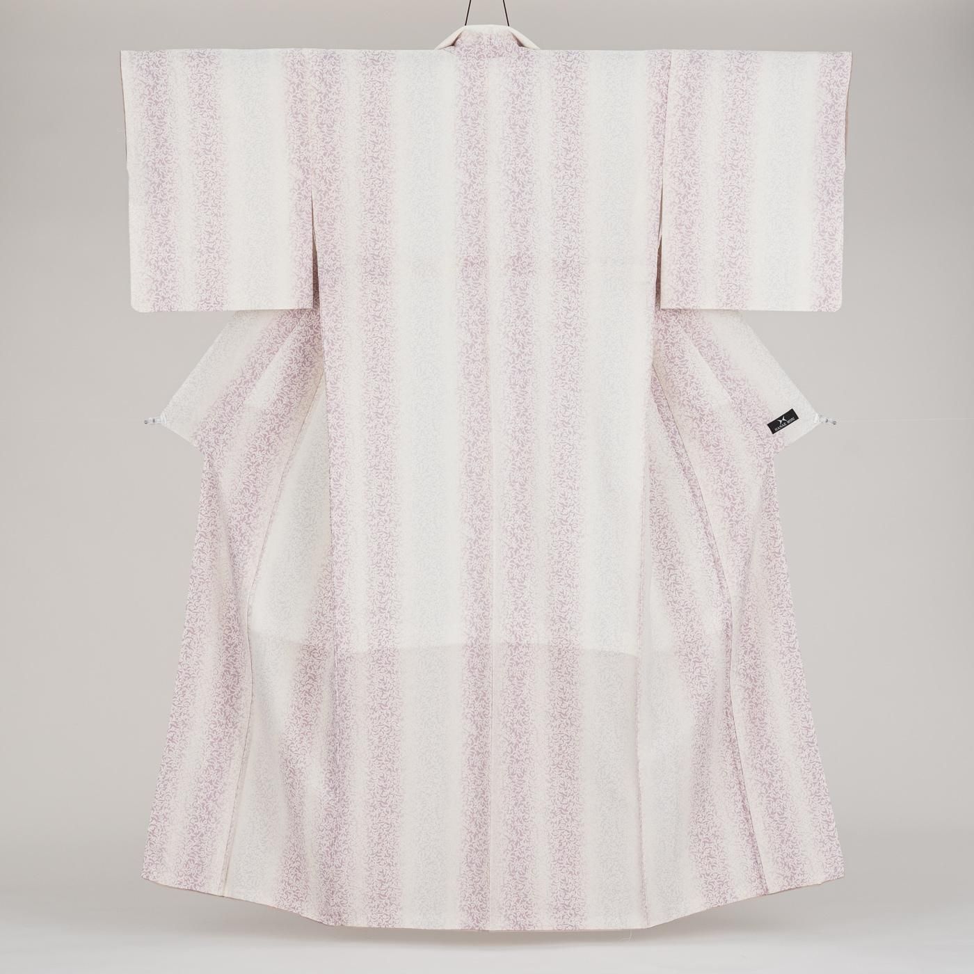 アウトレット】【M】新品 HANAE MORI 洗える着物 蕾 赤紫×灰紫 - から