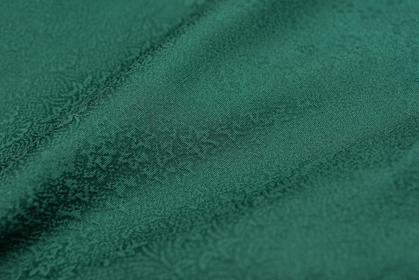 色無地 一つ紋 深緑 - からん::アンティーク着物・リサイクル