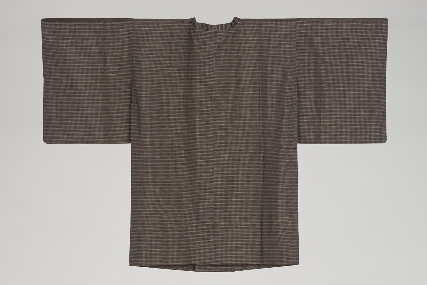 ロング道行コート 大島紬 格子 - からん::アンティーク着物