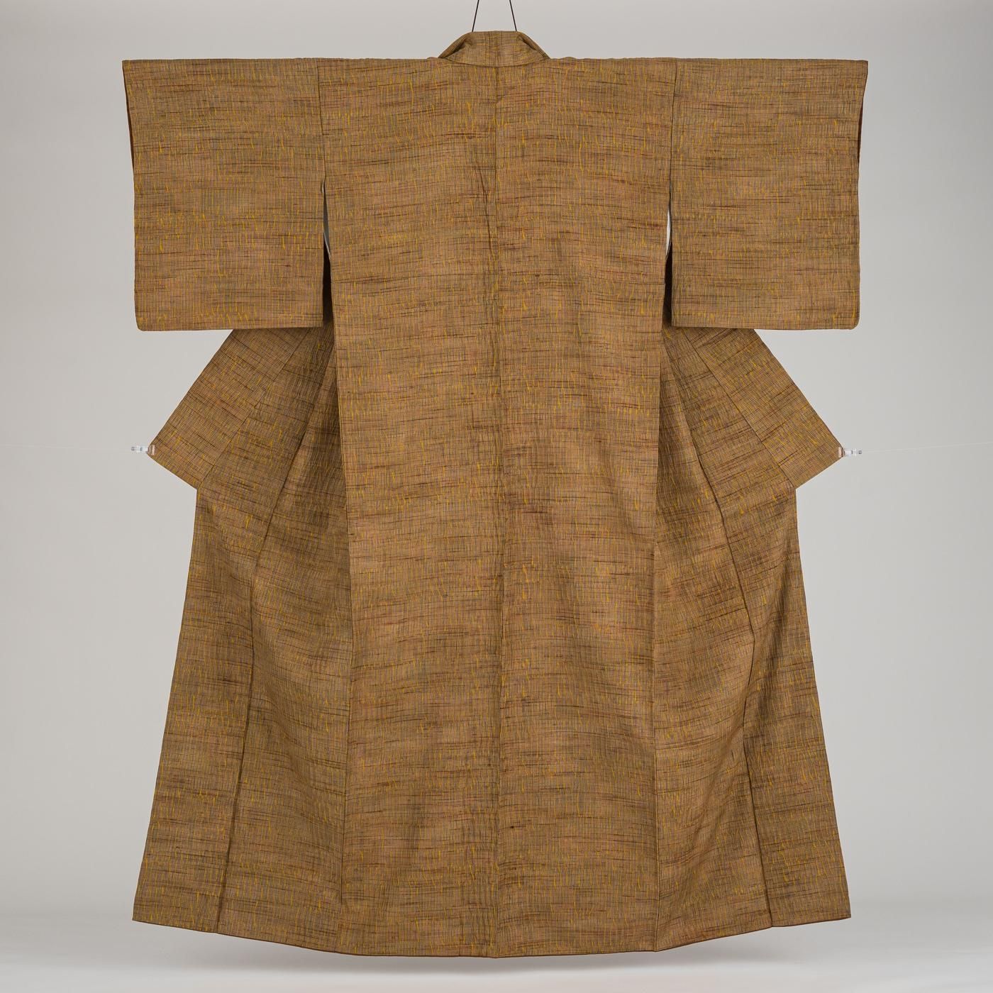 紬 縫い締め絞り 格子 - からん::アンティーク着物・リサイクル着物の