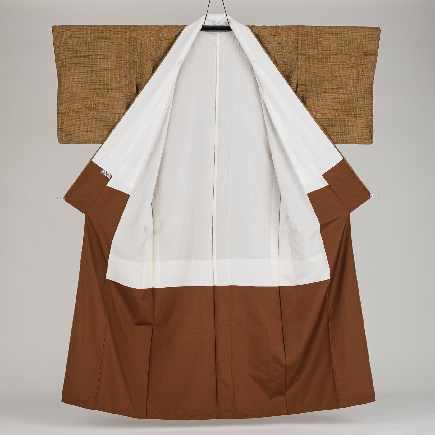 紬 縫い締め絞り 格子 - からん::アンティーク着物・リサイクル着物の