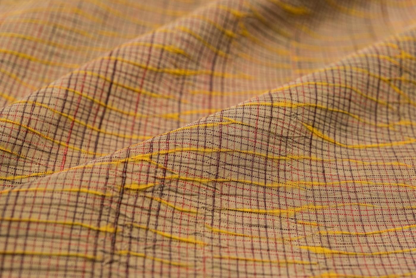 紬 縫い締め絞り 格子 - からん::アンティーク着物・リサイクル着物の