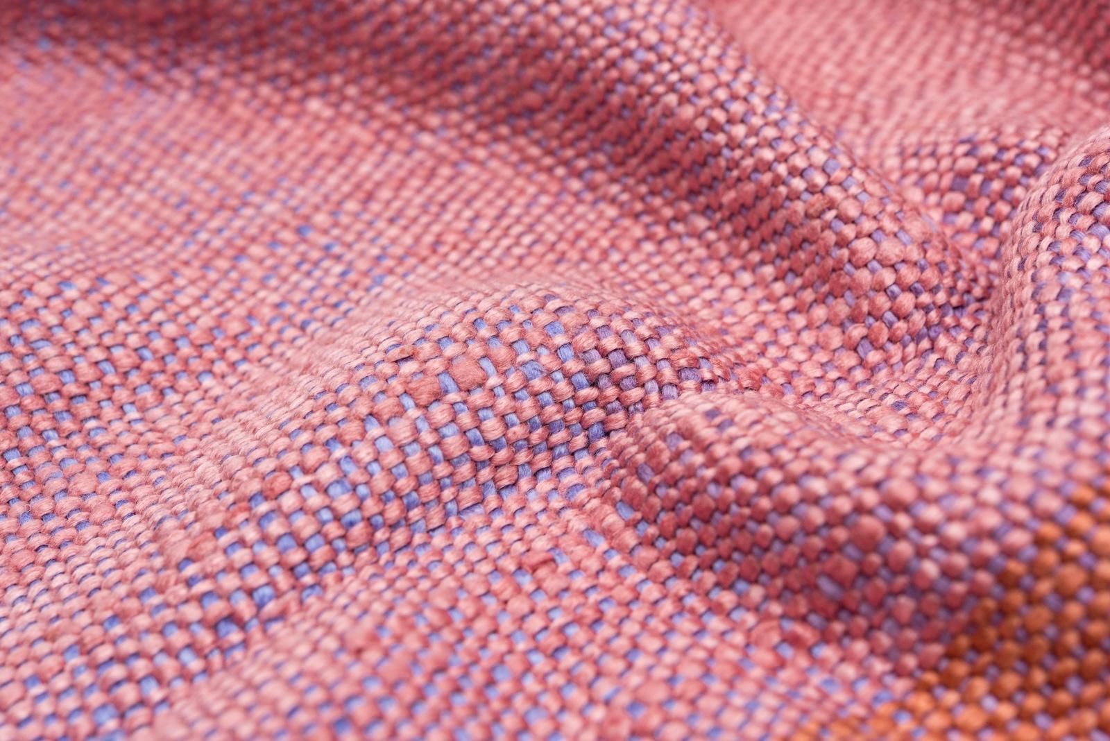 結城紬 真綿まとうショール テラコッタ×ブルーパープル - からん