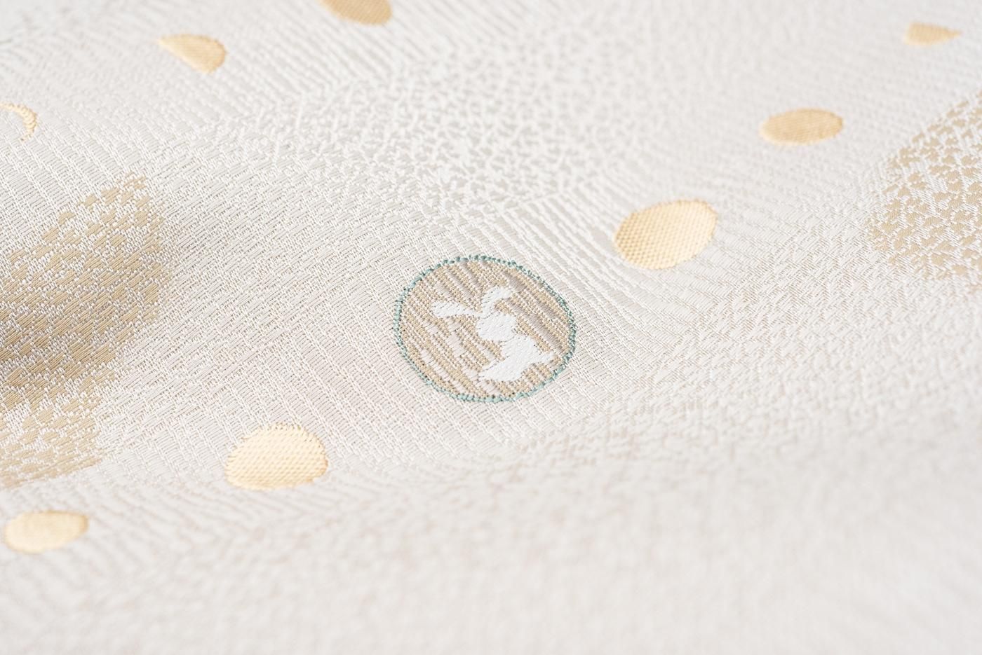 泉*様 M2703★着物淡雪★ 正絹　9寸名古屋帯　月齢と白うさぎの鬘帯 泉*様 M2703☆着物淡雪☆ 正絹 9寸名古屋帯 月齢と白