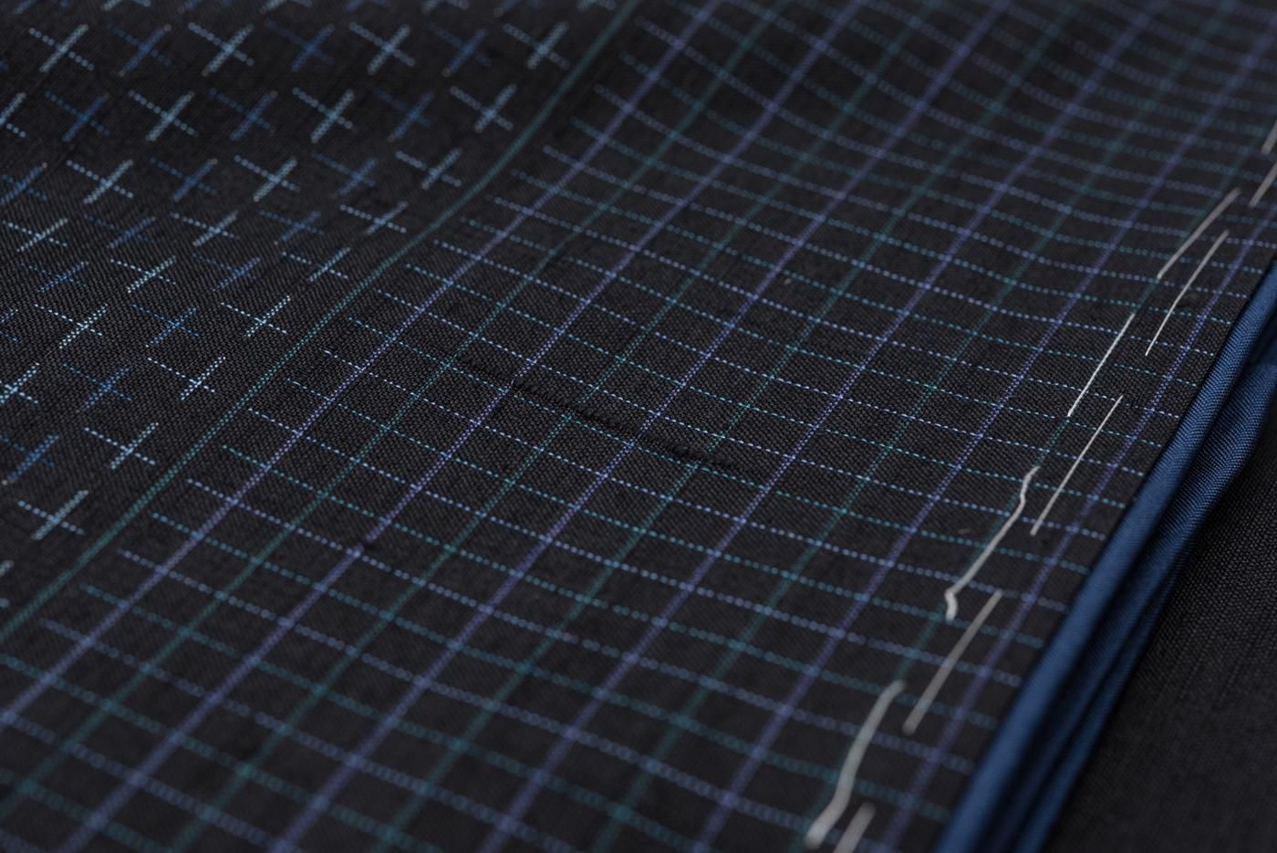 【新品未使用】単衣 段替わり格子 紬 訪問着 000000051162_hrQth47.jpg