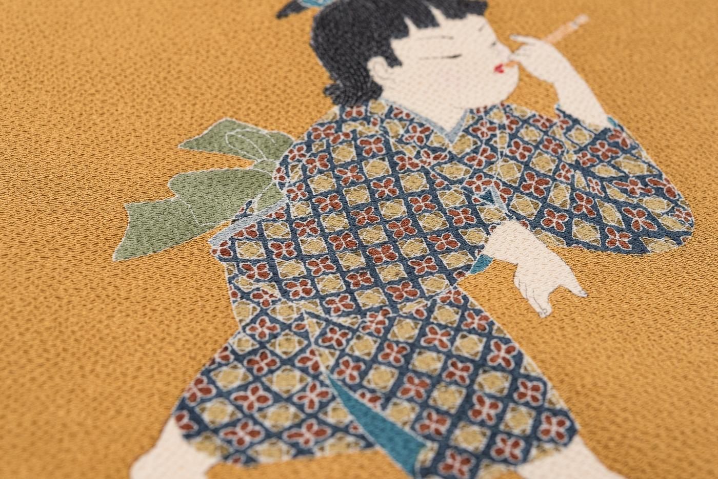 関口遼一 辛子色 童子 - からん::アンティーク着物・リサイクル
