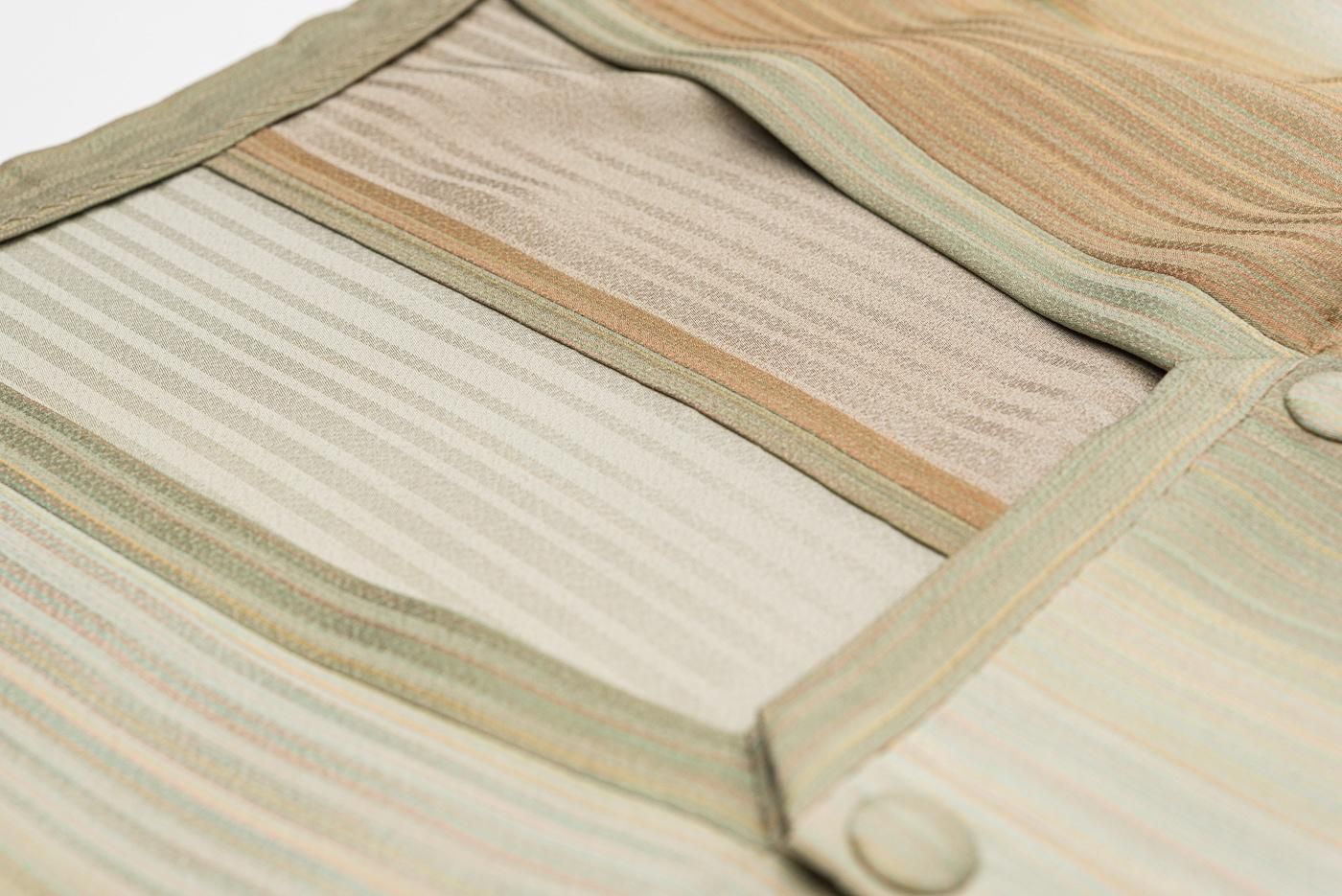 【ロング】正絹　上質な道中着　暈し縞柄 ロング】正絹 上質な道中着 暈し縞柄