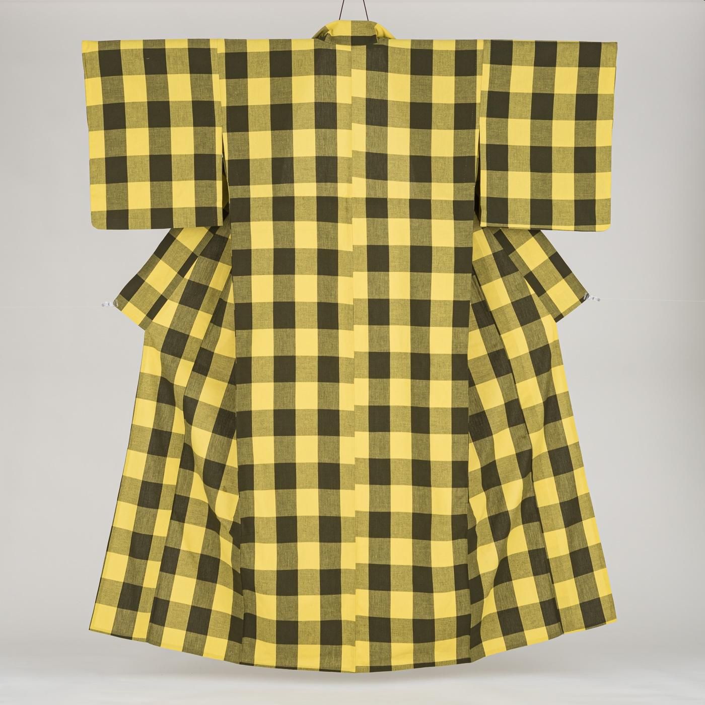 み*り様 伊勢木綿　着物のみ　レモンイエロー　トールサイズ　格子柄 伊勢木綿 着物のみ レモンイエロー トールサイズ 格子柄 やまとの浴衣