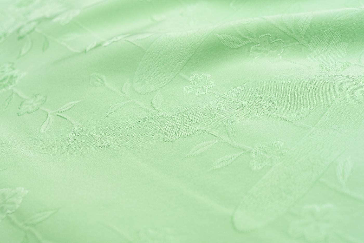 単衣 色無地 一つ紋 黄緑 - からん::アンティーク着物・リサイクル着物