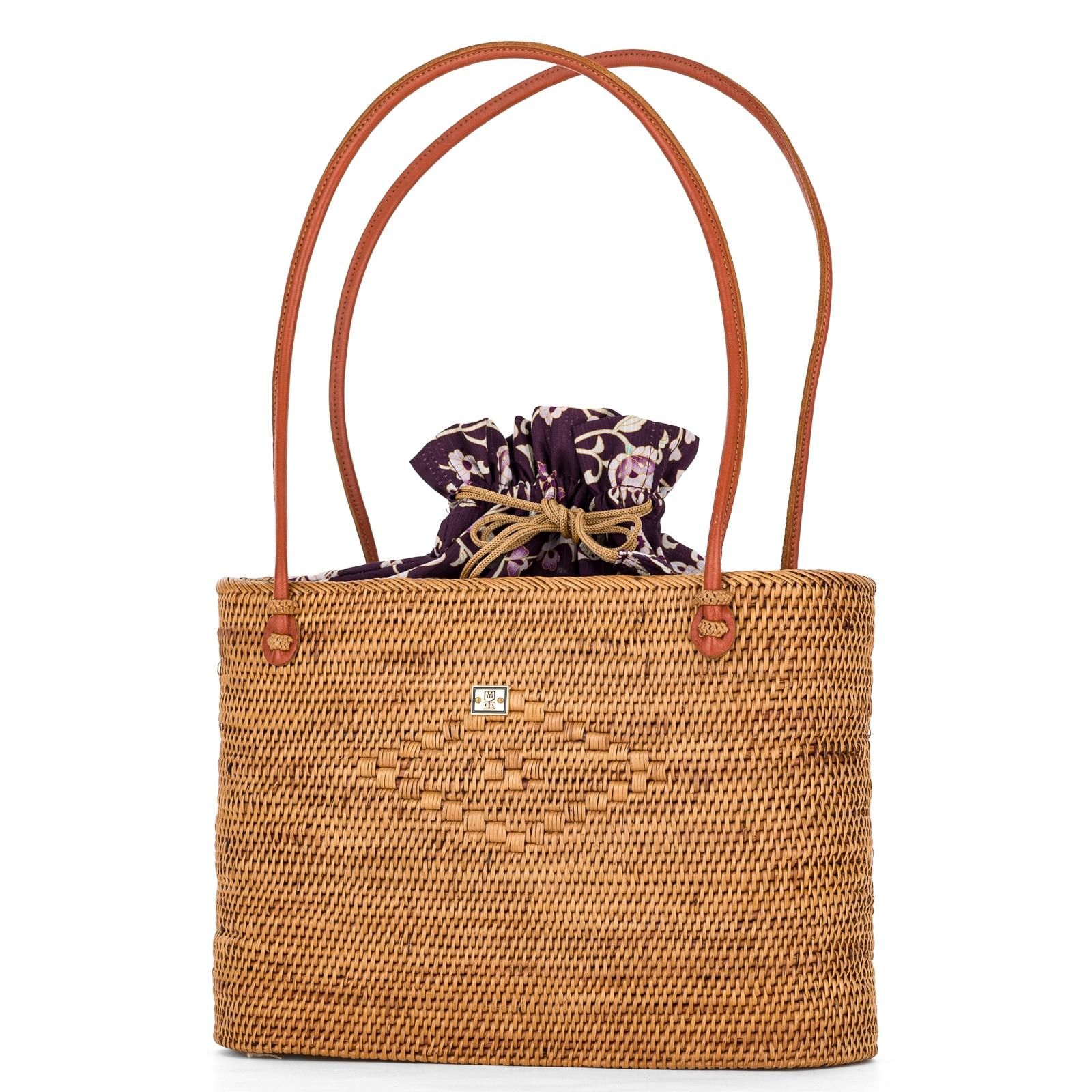 岡重　アタバッグ　新品 岡重 アタバッグ 大 象と花 - からん::アンティーク着物・リサイクル