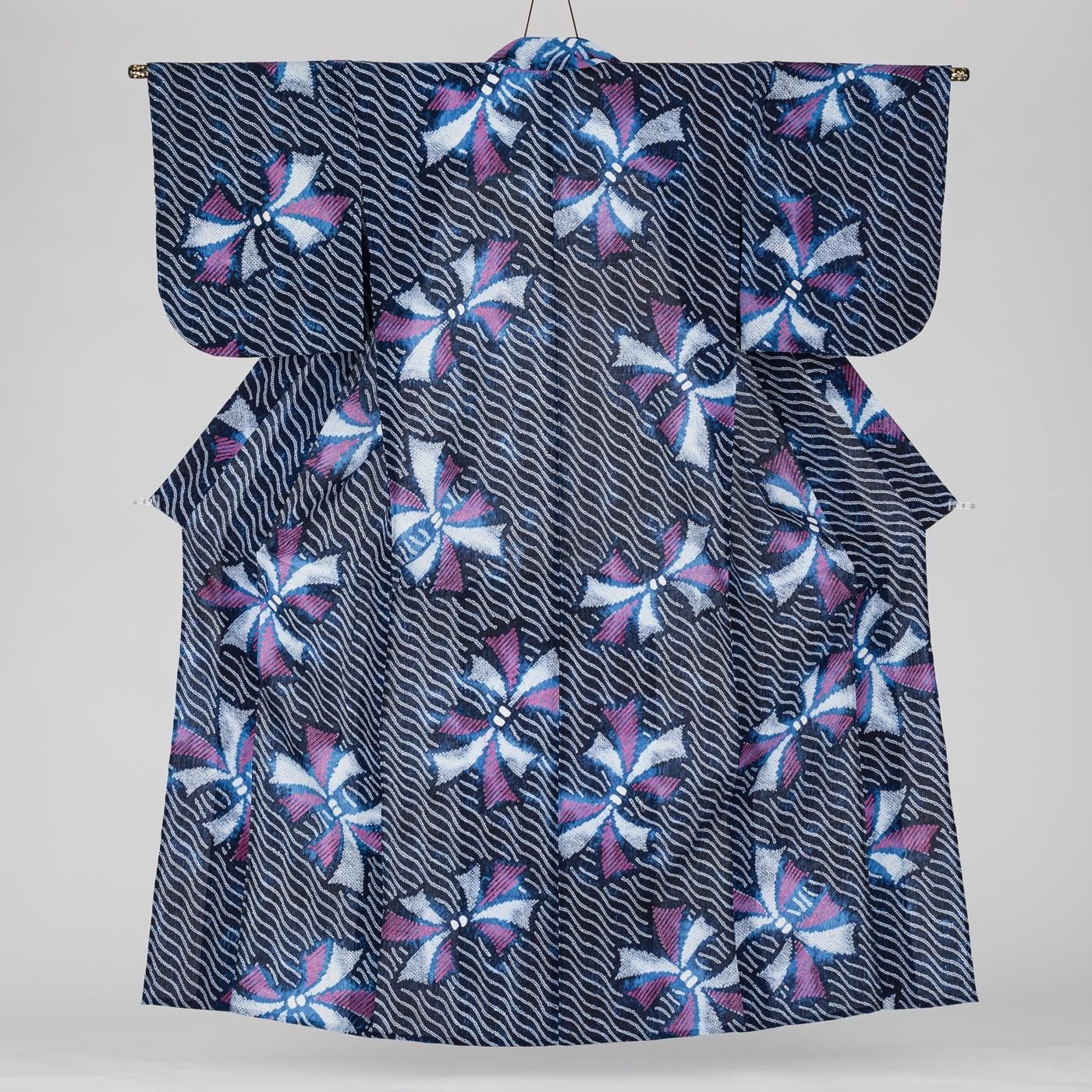 有松絞り浴衣 束ね熨斗 - からん::アンティーク着物・リサイクル着物の