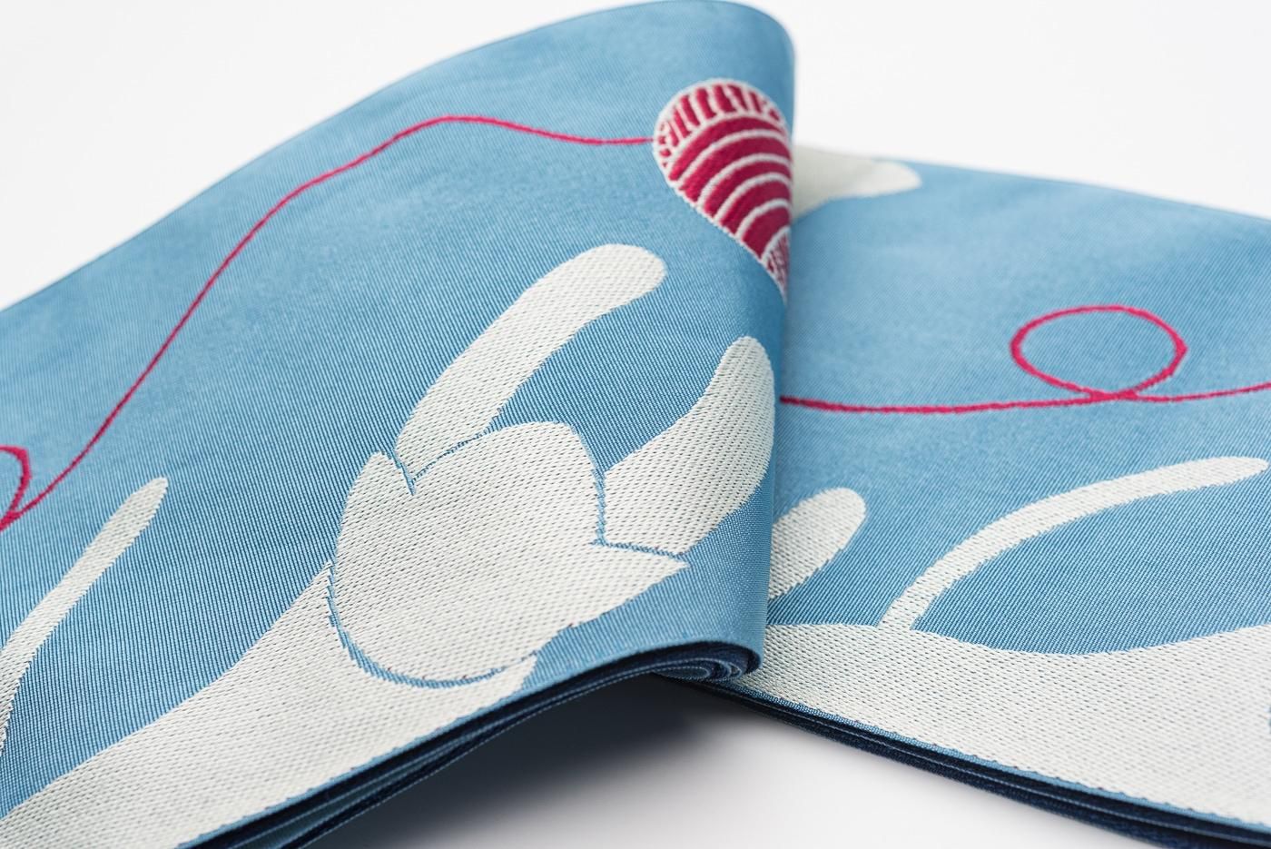 アウトレット】新品 HANAE MORI 半幅帯 白猫 - からん::アンティーク