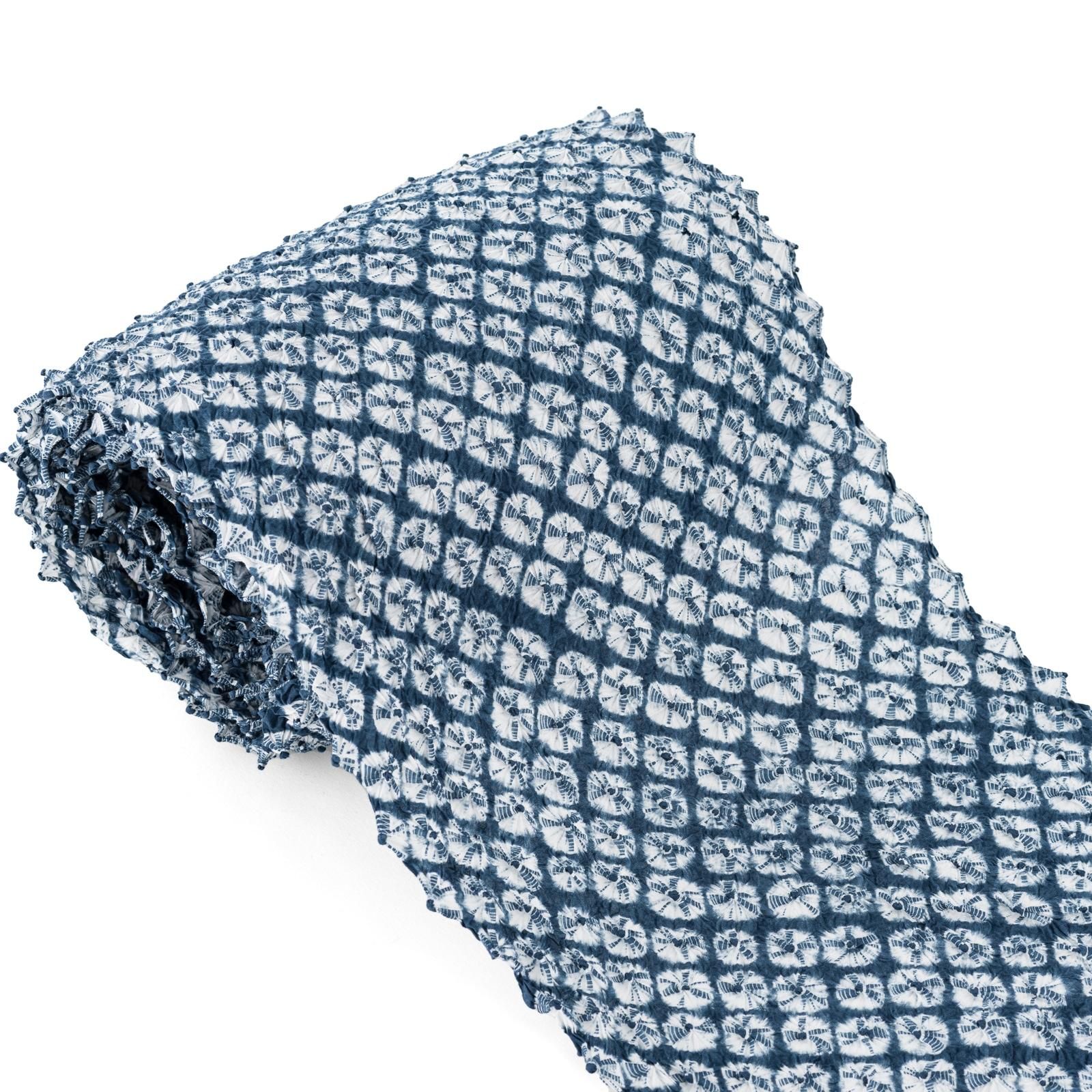 手蜘蛛絞り　蜘蛛絞り　有松絞り　袷着物 有松絞り：天然藍染め 手蜘蛛絞り – 創作着物と帯の専門店 Marutoya