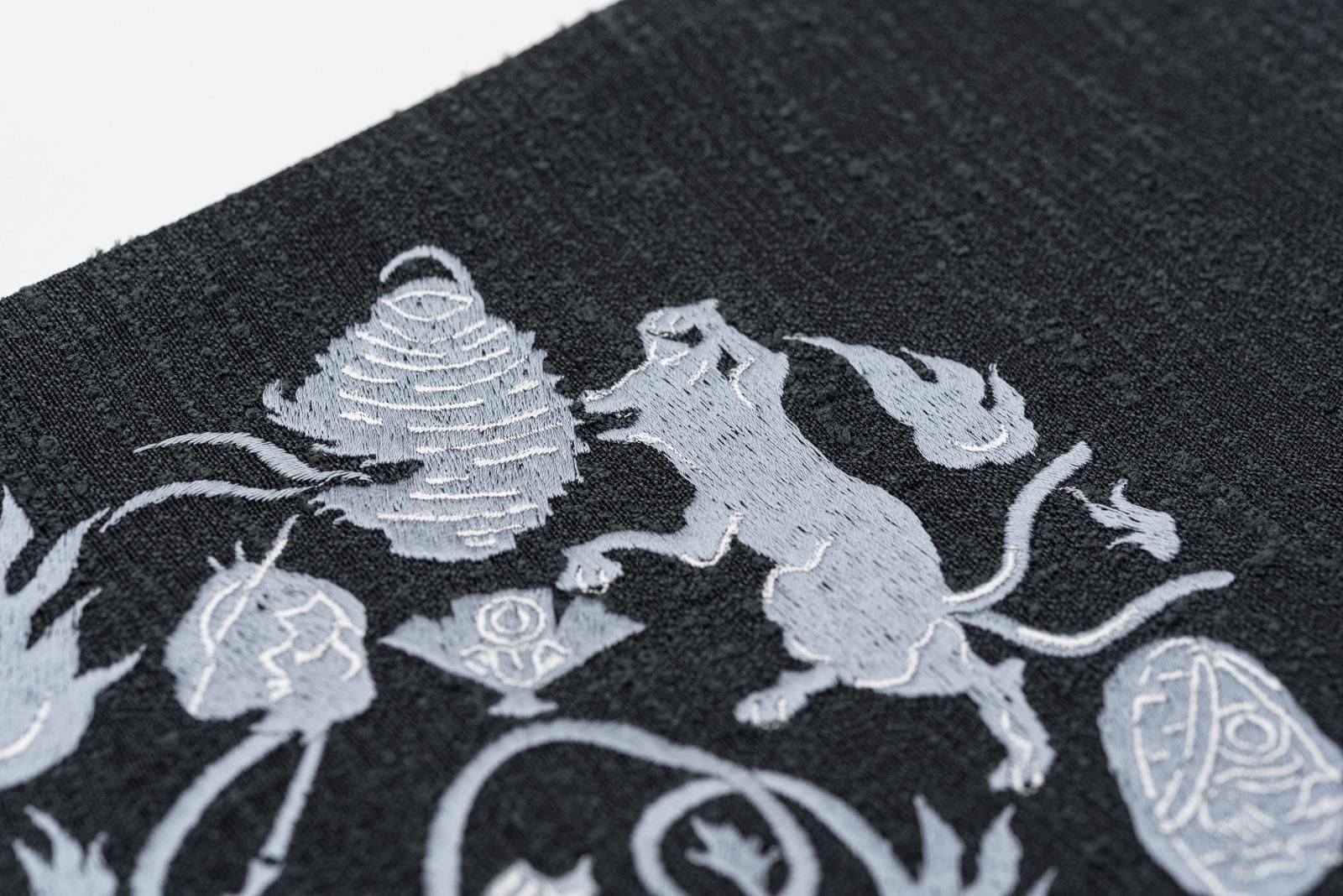 無松庵　絽 黒猫と花刺繍 半幅帯 楽天市場】《撫松庵》夏 浴衣帯 半幅帯 レディース 半巾帯 羅 絽