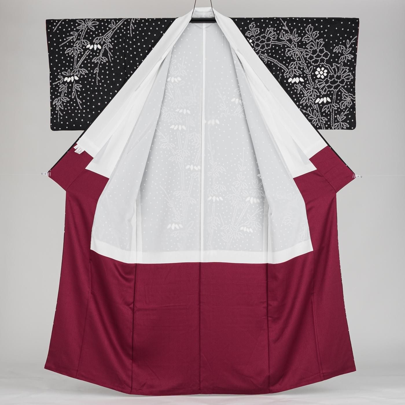 訪問着 総絞り 水玉と花 - からん::アンティーク着物・リサイクル着物