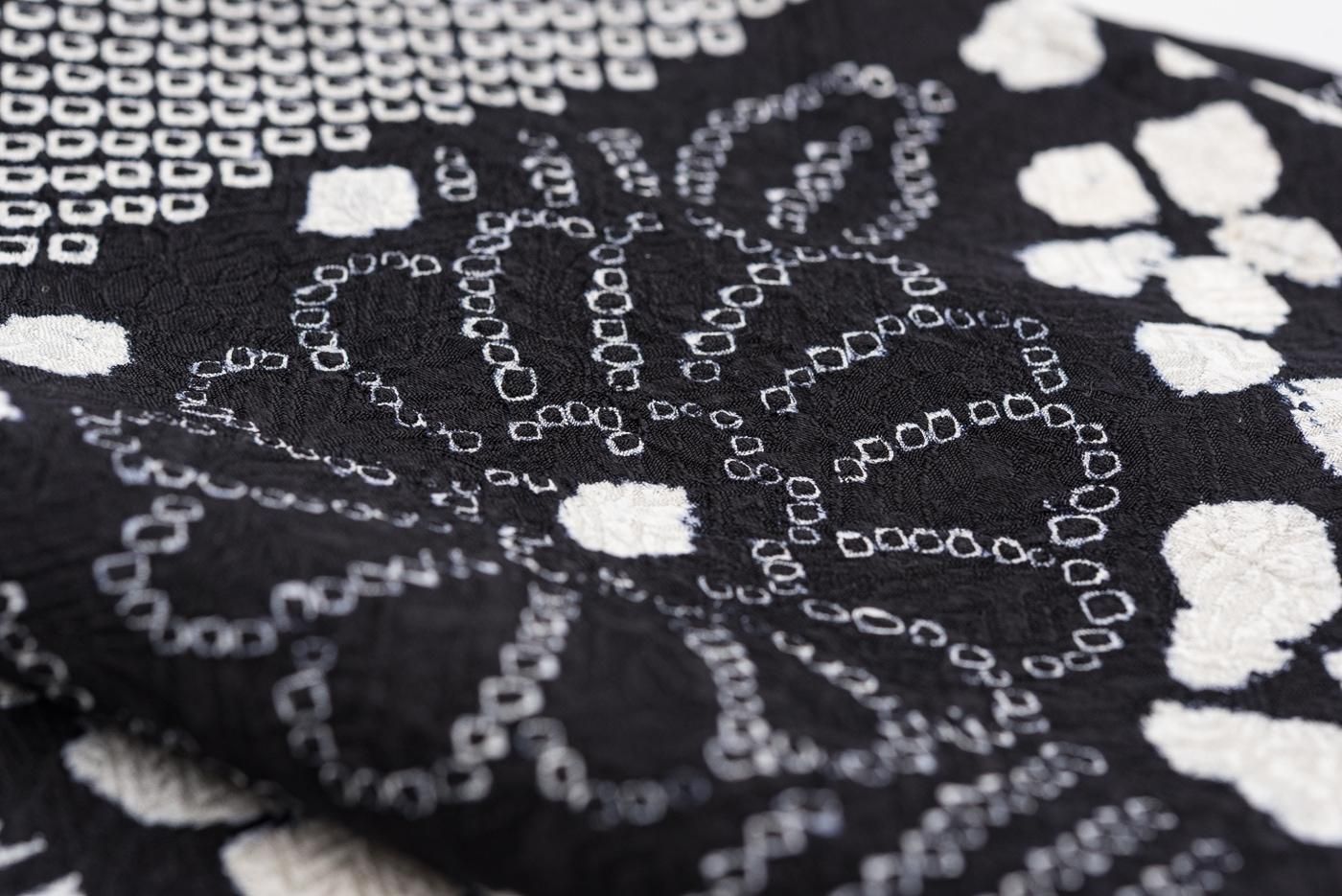 総絞り 訪問着 流水と花 - からん::アンティーク着物・リサイクル着物