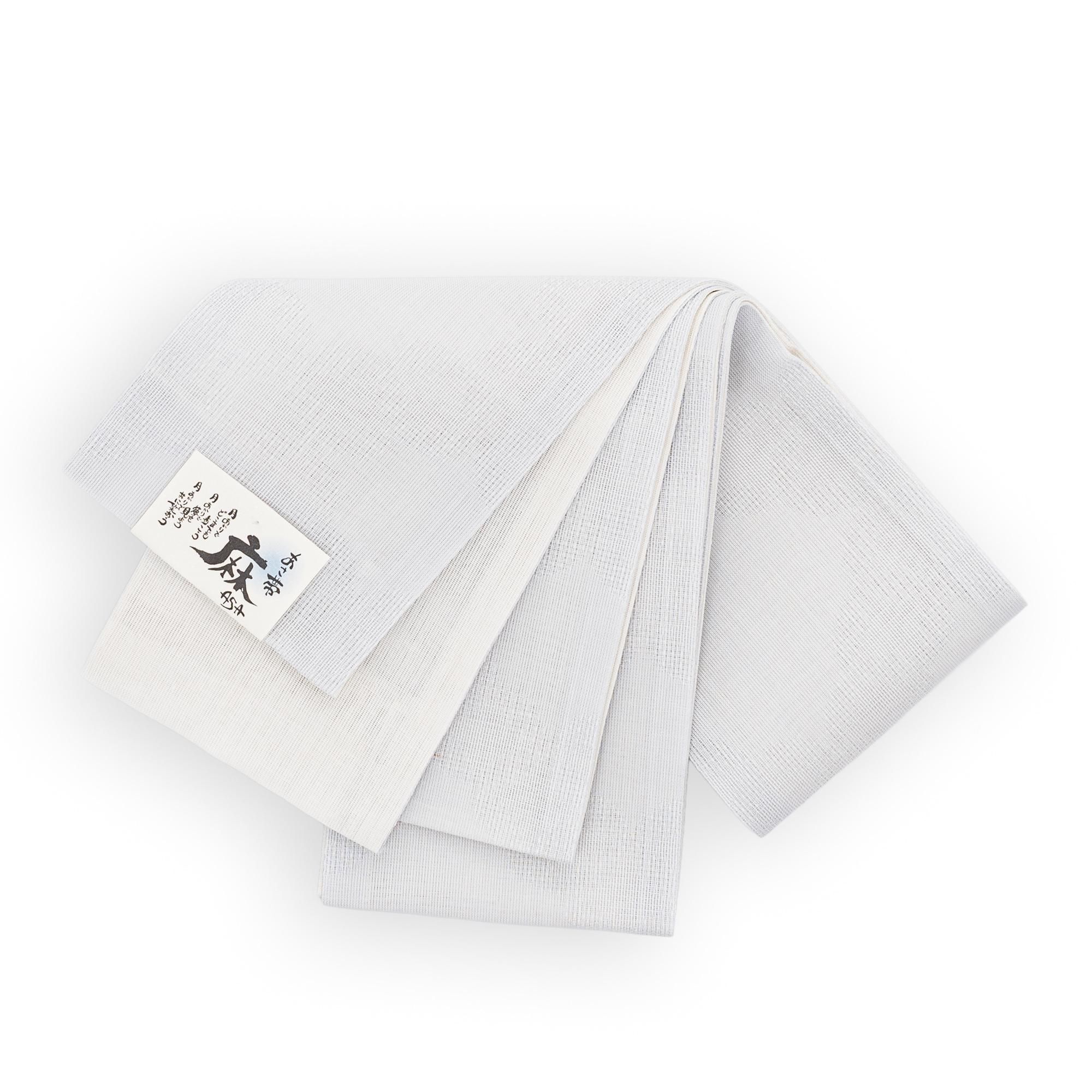 新品 半幅帯 麻 七宝 白 - からん::アンティーク着物・リサイクル着物